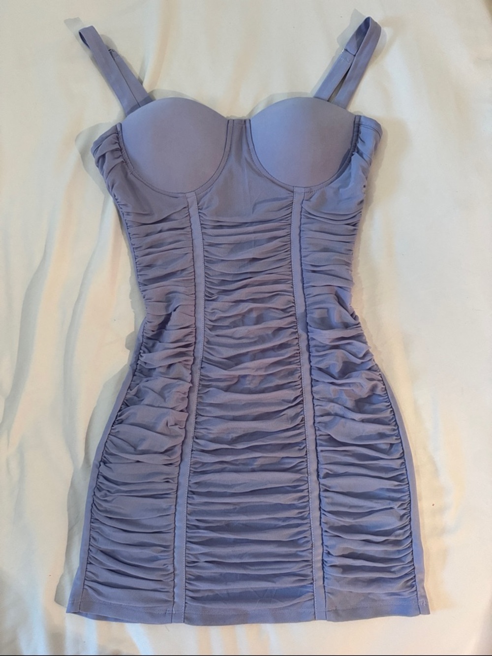 G by Guess Lilac Ruched Mini Dress